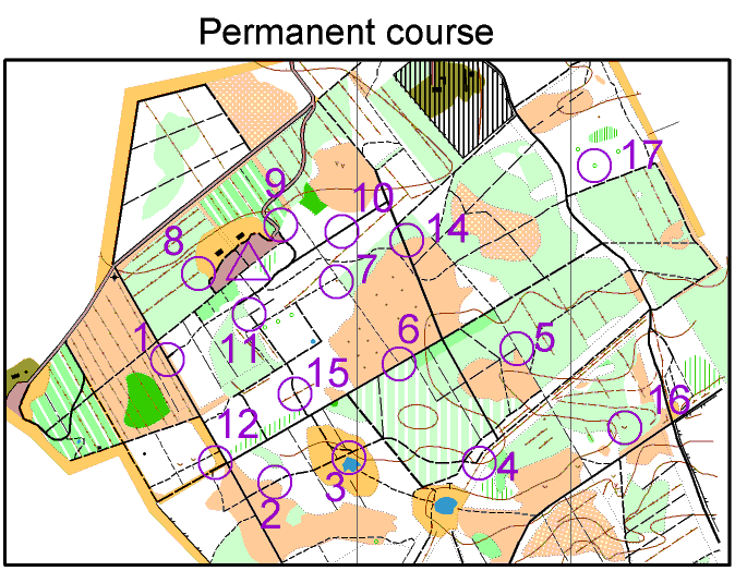 Example of a  Permanent Orienteering Course Map